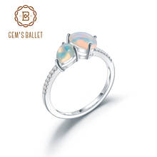 GEM'S BALLET-Anillos Vintage de ópalo Natural de África para mujer, piedra de nacimiento de Plata de Ley 925, anillo de piedras preciosas de gota de agua, joyería fina 2024 - compra barato