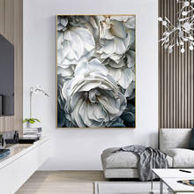 White Flower Petals Abstract Oil Painting on Canvas Posters and Prints Art Wall Pictures For Living Room Cuadros 2024 - buy cheap