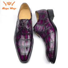 Goodyear-zapatos de vestir hechos a mano para hombre, calzado de piel de cocodrilo real de gama alta 2024 - compra barato