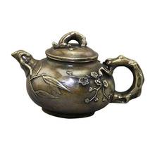 Copper Statue Exquisite retro antique  crafts wholesale brass plum tea pot ornaments 2024 - buy cheap