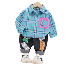 Nueva primavera otoño bebé niños ropa de moda de algodón de los niños camisa Jeans 2 unids/set niño Casual ropa infantil niños chándales 2024 - compra barato