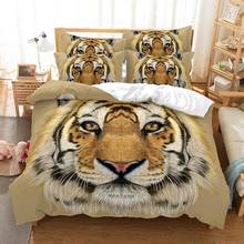 3d tiger design impresso conjuntos de cama edredon quilt cover conjunto consolador roupa fronha rei rainha tamanho animal roupa cama 2024 - compre barato