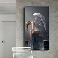 MUTU Angel Wings Black And White Anime Print And Poster Canvas Painting Wall Art Picture for Living Room Home Decor No Frame 2024 - buy cheap