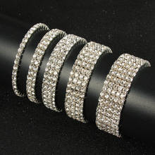 Multi-Style Silver color Rhinestone Bracelets & Bangles Wedding Bridal Bracelet Stretching Wristband Bracelet For Women Jewelry 2024 - buy cheap