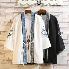 Мужское японское кимоно Haori Yukata, уличная одежда в японском стиле, костюм самурая, кардиган, кимоно, рубашка, мужские традиционные японские кимоно FF2626 2024 - купить недорого