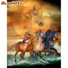RUOPOTY Painting By Numbers Kits 60x75cm Frame Running Horse Oil Picture By Number Modern Home Wall Artcraft Home Decor 2024 - buy cheap
