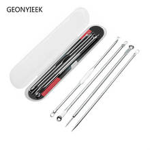 4pcs/set Stainless Steel Blackhead Remover Tool Kit Face Massage Whitehead Pimple Spot Comedone Acne Extractor Face Massager 2024 - buy cheap