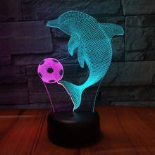 Dolphin Show-Lámpara Visual LED 3D USB para bebé, luces nocturnas para dormir, ambiente cambiante de Color creativo, iluminación de decoración 2024 - compra barato