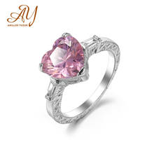 Anillos Yuzuk HOT SALE 925 Sterling Silver Heart Pink CZ Simple Finger Rings For Women Engagement Wedding Statement Jewelry 2024 - buy cheap