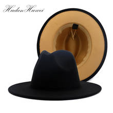 Hudanhuwei chapéu tipo fedora, chapéu preto de feltro para senhora, masculino e feminino, elegante para igrejam festas 2024 - compre barato