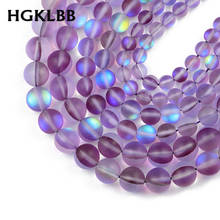 HGKLBB Natural Stone Matte Violet Labradorite Flash Austria Crystal Round Loose beads for Jewelry making DIY bracelets 6/8/10MM 2024 - buy cheap