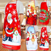 1Pcs Red Christmas Aprons Adult Santa Claus Aprons Women and Men Dinner Party Decor Home Kitchen Cooking Baking Cleaning Apron 2024 - купить недорого