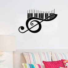 Adesivo de parede com notas musicais, papel de parede para decoração de casa, arte e decoração de quarto infantil 2024 - compre barato
