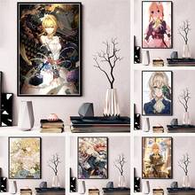 Pósteres e impresiones violetas Evergarden, pintura en lienzo de Anime, imágenes de pared para sala de estar, arte decorativo, decoración del hogar, Cuadros 2024 - compra barato
