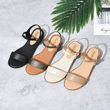 SKLFGXZY-zapatos de marca para mujer, sandalias de moda de cuero genuino negro con cuña, de piel de vaca, 2021 2024 - compra barato