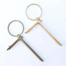 10PCS 18.5cm L shape Embossed Bronze Light Gold Right Angle Coins Purse Frames DIY Metal Kiss Clasp Bag accessory for sewing 2024 - buy cheap
