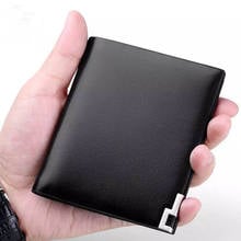 High-end brand 2021 new ultra-thin leather men's wallet double-folding fashion buckle multi-function credit card document holder 2024 - buy cheap