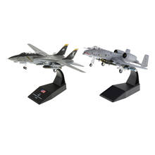 2x 1/100 F-14 Airplane and A-10 Attack Fighter Metal Army Model Decor 2024 - buy cheap
