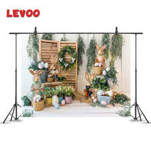 Фон для фотосъемки LEVOO Пасхальная сеанса кролик яйца гирлянда весенний фон для фотостудии фотозона Прямая поставка 2024 - купить недорого