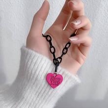 Cute Acrylic Link Chain Love Heart Necklace Hip Hop Party Punk Friends Pendant Choker Harajuku Jewely Gift 2024 - buy cheap