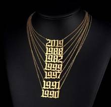 Letter Pendant Necklace For Women Number Year Necklace Golden Everyday Jewelry Choker Necklaces Birthday Collar Collares BFF 2024 - buy cheap