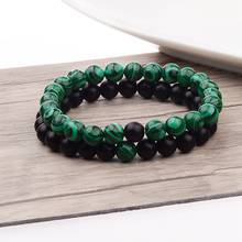 Couple His & Hers Distance Bracelets&Bangles Black Natural Lava Stone Malachite Matching YinYang Energy Bracelet Jewelry Gifts 2024 - buy cheap