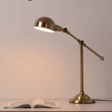 Luminária americana de mesa para decoração de hotel, lâmpada de mesa dobrável de metal em bronze com proteção para os olhos para decoração de hotel e quarto para estudo 2024 - compre barato