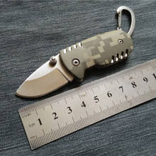 Мини Складной нож острый 5CR15MOV стальной маленький карманный нож ручка камуфляжная нож для выживания на открытом воздухе EDC инструмент 2024 - купить недорого