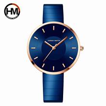 Женские креативные часы HANNAH MARTIN, модные кварцевые наручные часы с сетчатым браслетом из нержавеющей стали, элегантные женские наручные часы 2024 - купить недорого