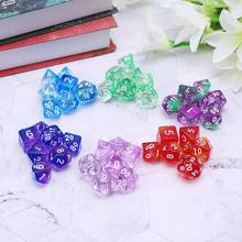 7pcs Transparent Sided Dice D4 D6 D8 D10 D12 D20 RPG Poly Table Board Game Set Whosale&Dropship 2024 - buy cheap