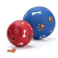 Pet Dog Toy for Small Large Dogs Pure Natural Rubber Leakage Food Ball Interactive Pet Cat Teething Training Balls Toys 11cm 2024 - buy cheap