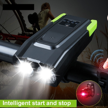 2000 Lumen Induction Bicycle Front Light Set 4000mAh USB Rechargeable Smart Headlight With Horn LED Bike Lamp Cycle FlashLight 2024 - buy cheap