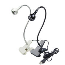 Светодиодный настольная лампа с зажимом 3 Вт DC 5 в USB гибкий светодиодный светильник для чтения с зажимом, прикрепляемый к кровати, настольная лампа, книжный светильник 2024 - купить недорого