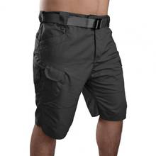 Shorts cargo masculino casual, bermudas tipo cargo de cor sólida e com bolsos finos, vestuário diário 2021 2024 - compre barato