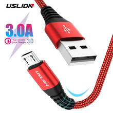 USLION 2m Cable Micro USB de carga rápida para Xiaomi Redmi Note 5 Cable de datos de teléfono móvil para Samsung S7 Android Micro cargador 2024 - compra barato