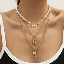 Punk Multilayer Necklace Vintage Letter Gold Necklaces Women Gothic Fashion Geometric Chain Feather Pearl Sun Coin Jewelry Gifts 2024 - buy cheap