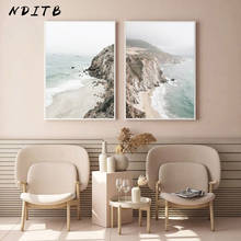 Pintura de paisaje marino para decoración de sala de estar, póster de arte nórdico, lienzo impreso, imagen de pared de paisaje marino, playa, Océano 2024 - compra barato