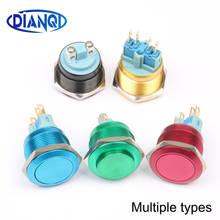 22mm Aluminum oxide press/Push button switch domed/flat/high head 1NO/1NO1NC momentary/Latching Car waterproof 4pin/Screw
