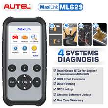 Autel ML629 OBD2 сканер автомобильный диагностический инструмент считыватель кодов + ABS/SRS автоматический инструмент, отключает светильник двигателя (MIL) и ABS/SRS 2024 - купить недорого