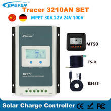 Epever-carregador de bateria solar mppt 30a, 12v, 24v, regulador solar, luz lcd, temporizador, controle de carga, com mt50, epsolar, tracer3210an 2024 - compre barato