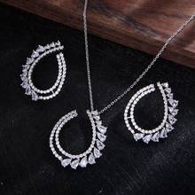 NEW Water drop Pendant Lover's Pendant  Cubic Zircon CZ Jewelry sets For Women Wedding Dubai  Bridal Jewelry Sets D1208 2024 - buy cheap