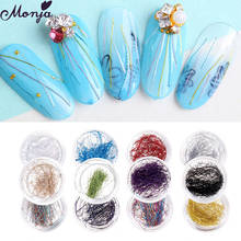 Monja 12 Boxes/Set Colorful Epoxy Filling Material Multicolor Wire Nail Art Glitter Silk Line Foils Sequins Manicure Decorations 2024 - buy cheap