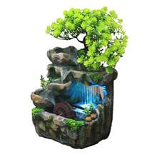 Indoor Bonsai Flowing Water Waterfall With Color Changing LED Lights Spray Waterfall Fountain Desktop Fountain Without Atomizer 2024 - buy cheap