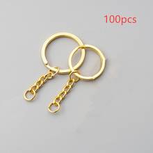 100Pcs Golden Color Metal Key Chain Key Ring Bronze Rhodium Plated Long Round Split Rings For DIY Jewelry Making Wholesale 2024 - buy cheap