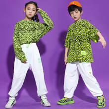 Ropa de Hip Hop para niños y niñas, camiseta de manga larga con estampado de leopardo, pantalones Cargo tácticos, traje de baile de Jazz 2024 - compra barato