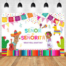 MOCSICKA Mexican Fiesta Gender Reveal Backdrop Senor or Senorita Background Fiesta Baby Shower Party Banner Supplies 2024 - buy cheap