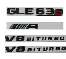 Letras negras brillantes GLE63s para emblemas AMG V8 BITURBO, insignias para Mercedes W166 2024 - compra barato