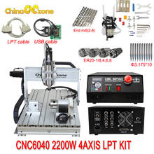 CNC 6040Z-S80 4axis 2200W Engraving Machine CNC Router Woodworking Milling Engraver with Cooling system CNC Manufacturer 2024 - buy cheap