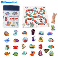 Fruit Dinosaur Wooden Building Blocks Beaded Toys for Children Baby Early Education Learning Cognitive Stringing Toy Wood Stack 2024 - buy cheap