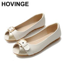 Hovinge novo sapato casual feminino, calçado feminino plano com fivela para cinto, sapato único para mulheres 2019 2024 - compre barato